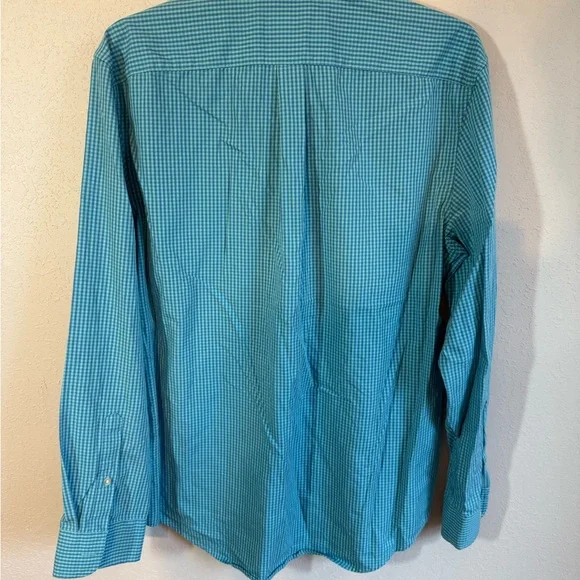 Men’s M Blue Vineyard Vines Whale Shirt Checkered Long Sleeve Preppy Button Up - Picture 6 of 6